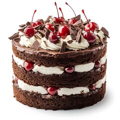 Indulgent Black Forest Gateau, Layers of Chocolate, Cherries and Cream