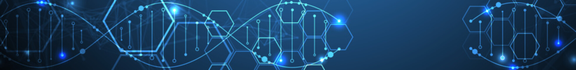 Glowing neon DNA chain. Biotechnology, biochemistry, science, medicine concept.