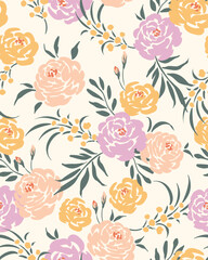 Graceful illustration of rose flowers in pastel colors. Perfect for spring designs, wedding invitations, or soft backgrounds.