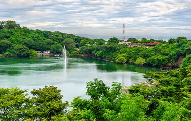 Tiscapa Lagoon Natural Reserve in Managua, the capital of Nicaragua