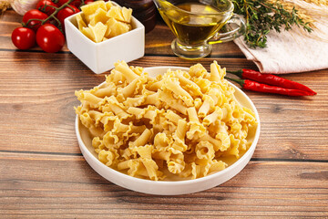 Raw dry Italian pasta - campanelle