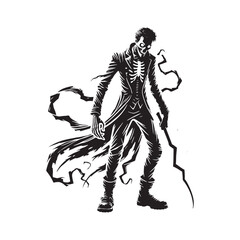 Mysterious Ghoul Silhouette - Ghoul Vector - Minimalist Ghoul Illustration.