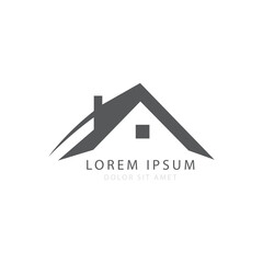 Minimalist Modern House Roof Logo for Construction and Architecture Concept Design