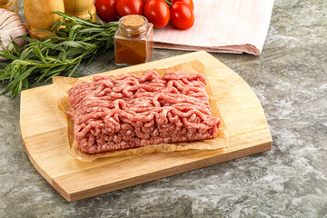 Raw uncooked red minced meat
