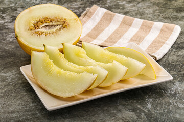 Sweet juicy ripe melon slices