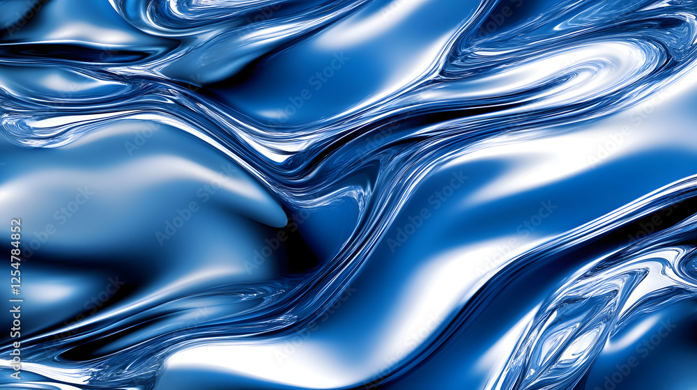 Poster Blue abstract background with smooth gradients and flowing shapes for design and creative projects