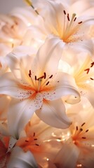 Fototapeta premium Lilies at the center blossom flower anther.