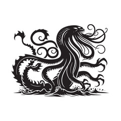 Kraken Vector - Kraken Illustration - Kraken Silhouette - Minimalist Kraken Design.