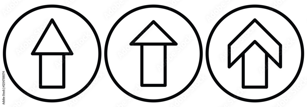 Poster up arrow button symbols. up arrow pointing sign. scroll or swipe up. vector illustration