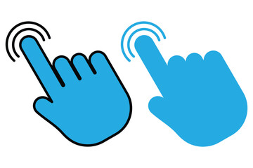Hand click icon set. Vector pointer finger click. Pointer cursor sign and symbol. Computer pointer icon vector. 