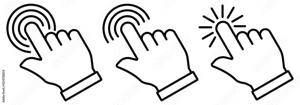 Aufkleber hand click icon set illustration. pointer sign and symbol. hand cursor icon vector illustrator.