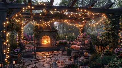 Obraz premium Beautiful home Garden with sitting area