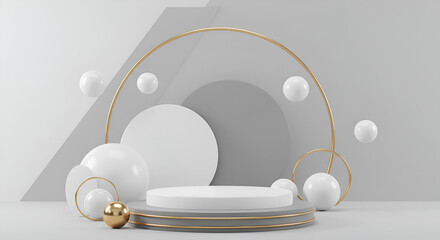 Abstract white geometry shape background for display product