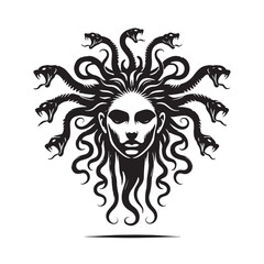 Medusa Silhouette - Medusa Vector - Medusa Minimalist Design - Illustration of Medusa.