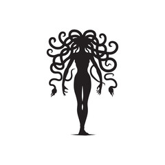 Medusa Silhouette - Medusa Vector - Medusa Minimalist Design - Illustration of Medusa.