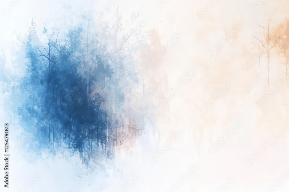 Poster serene blue watercolors wash across a dynamic canvas, evoking depth and emotion in an abstract setti