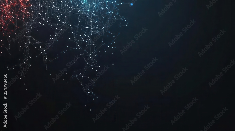 Aufkleber glowing nodes connect in a vibrant web, symbolizing the intricate digital networks shaping the moder