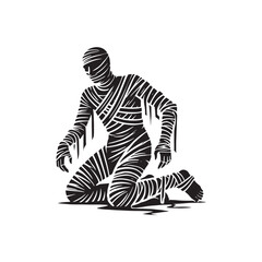 Mummy Silhouette - Minimalist Mummy Deign - Mummy Vector - Mummy Illustration.