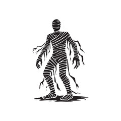 Mummy Silhouette - Minimalist Mummy Deign - Mummy Vector - Mummy Illustration.