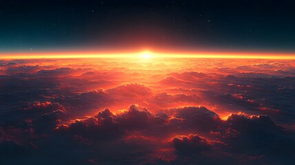 Fototapeta premium A horizon-style gradient resembling a distant star's glow on a dark backdrop.