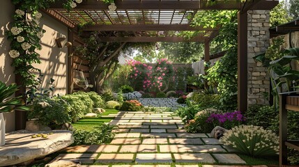 Beautiful home Garden with sitting area