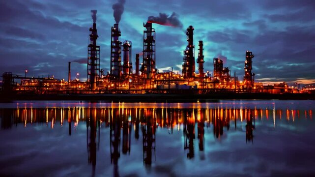 A panoramic banner illustrating the petrochemical industry and the oil and gas energy sector, emphasizing soaring price charts, growing crude oil production, and key statistics