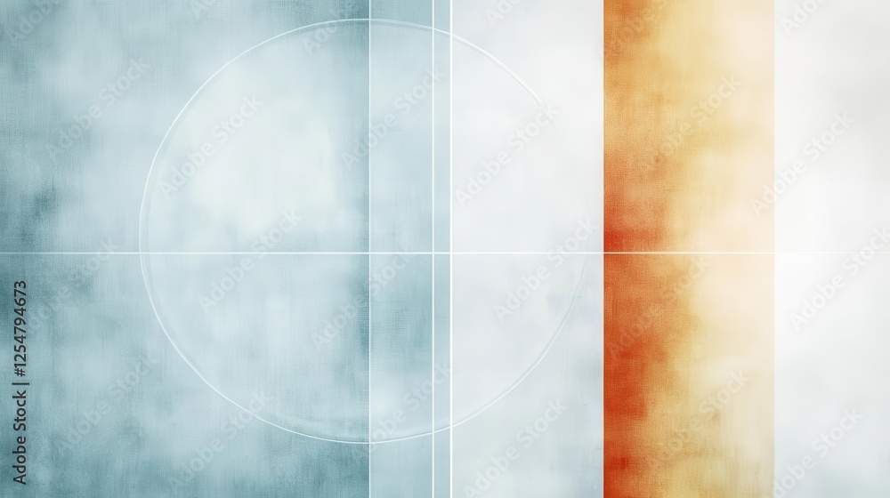 Poster vibrant orange lines intertwine with dynamic blue shapes, creating a futuristic abstract backdrop id