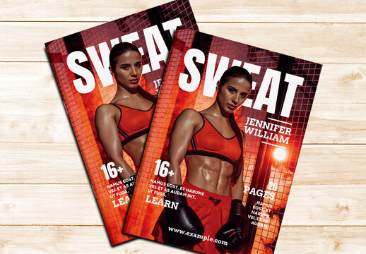 Magazine Cover Design For Boxing And Fitness