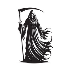 Reaper Vector Silhouette - Minimalist Reaper Design - Reaper Illustration.