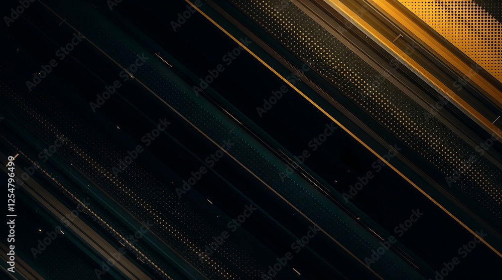 Aufkleber modern geometric pattern with diagonal lines and dotted textures in dark teal and gold. ideal for lu