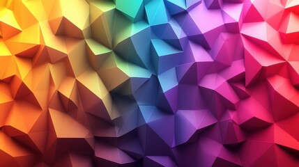 Obraz premium Vibrant geometric patterns create a stunning visual experience through colorful 3D textures and shapes