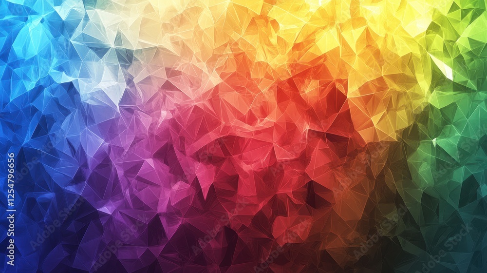 Poster vibrant abstract artwork filled with colorful geometric shapes creating a dynamic visual experience