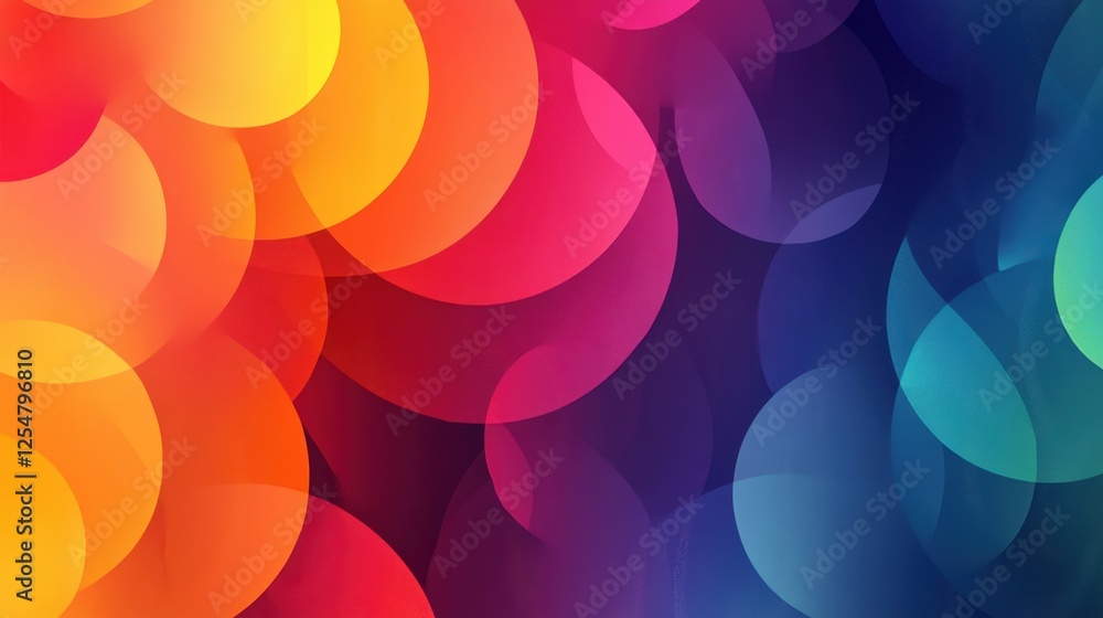 Poster vibrant interplay of colors creates an abstract background filled with dynamic circular patterns in 