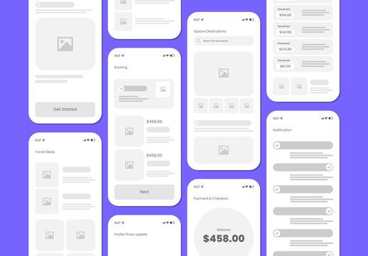 Travel Mobile App Wireframe