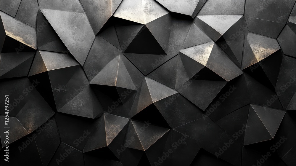 Poster dynamic geometric patterns create a striking visual texture in a contemporary interior design settin