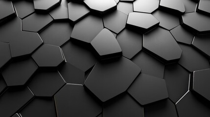 Intricate black hexagonal surface design showcasing modern textures and patterns for artistic inspiration
