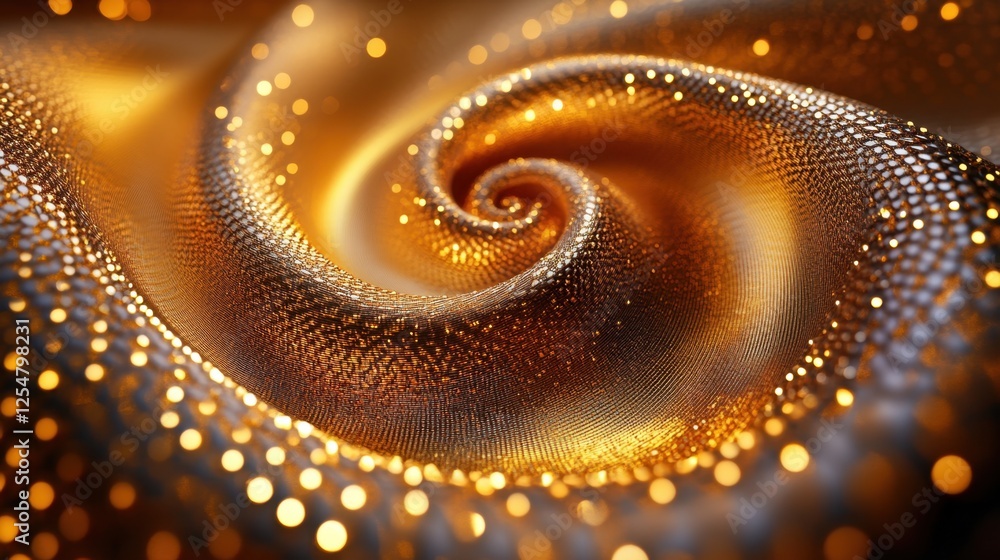 Poster golden swirls of shimmering fabric create a mesmerizing dance of light and texture in an enchanting 