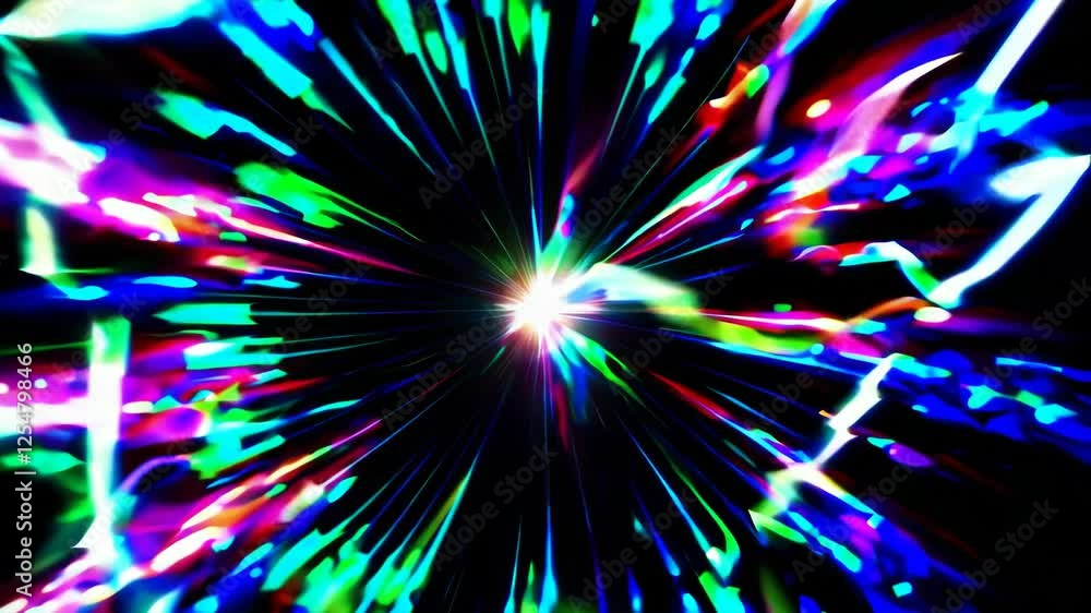 Aufkleber colorful abstract light burst exploding from center, dynamic energy and movement concept