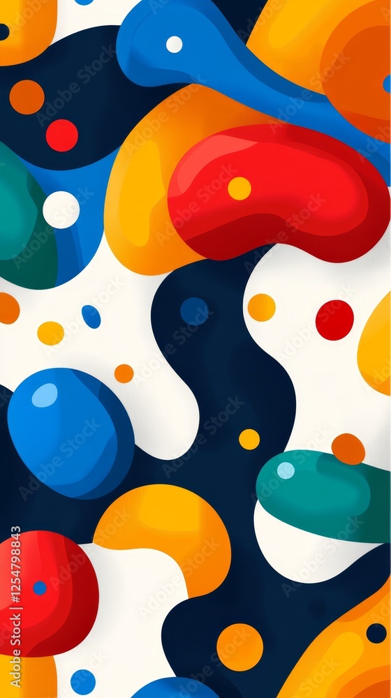 Poster colorful abstract shapes create a vibrant and dynamic design