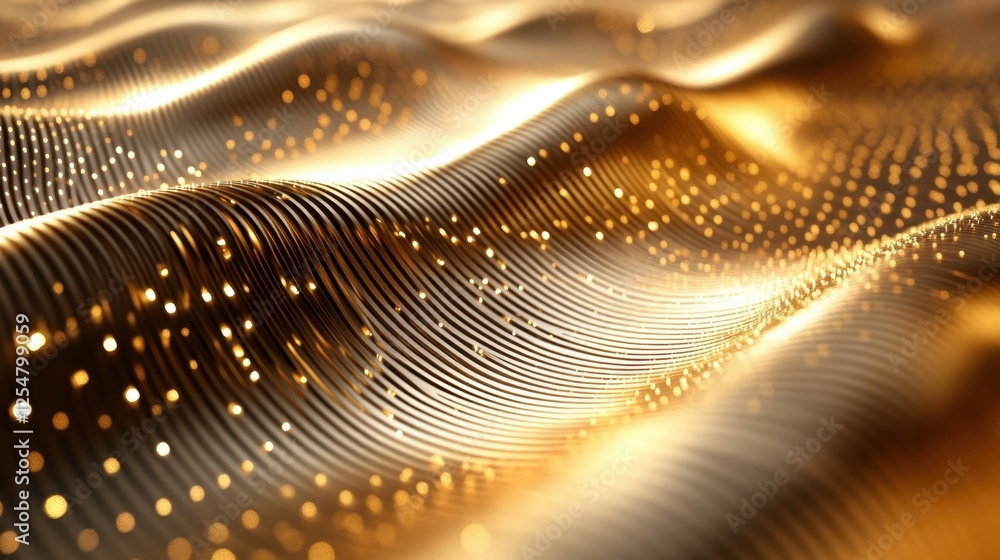 Aufkleber golden waves dance under soft light, creating a mesmerizing visual of shimmering elegance and luxuri