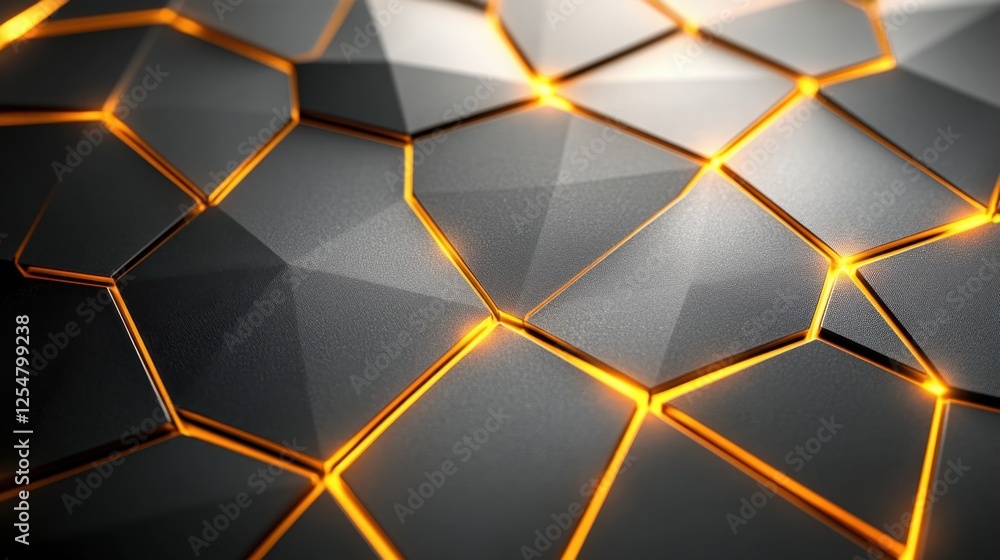 Poster intricate geometric patterns illuminated by warm light create a stunning visual experience in a mode
