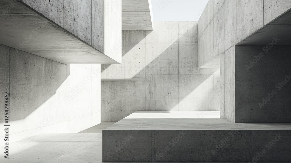 Poster minimalist concrete texture showcases light and shadow patterns in a modern architectural space duri