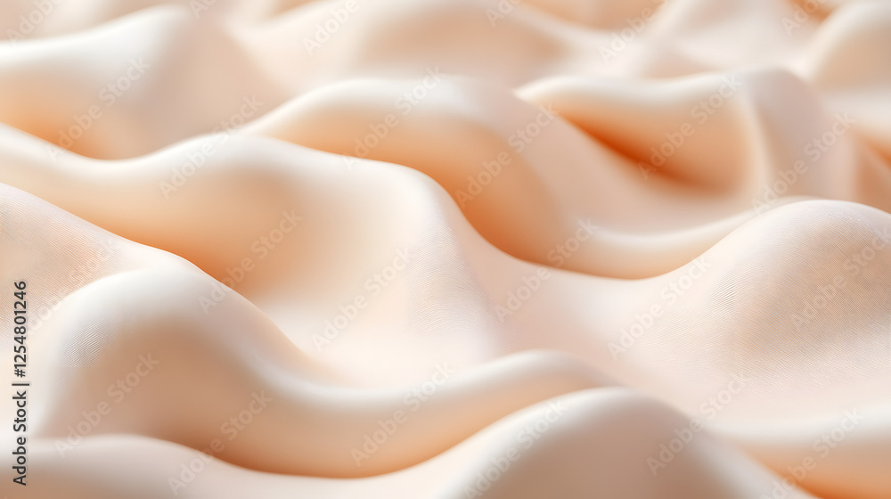 Poster close up of white fabric with tulip flowers creating a soft and delicate composition for textile or 
