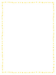 手描きの無造作でかわいいドットフレーム　黄色・水玉