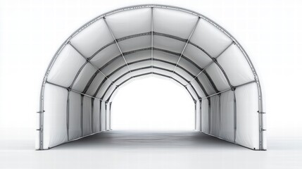 Arch Structure Shelter:  A 3D rendering of a spacious, arched temporary structure, perfect for various applications. The design emphasizes its strong, lightweight frame and expansive interior.
