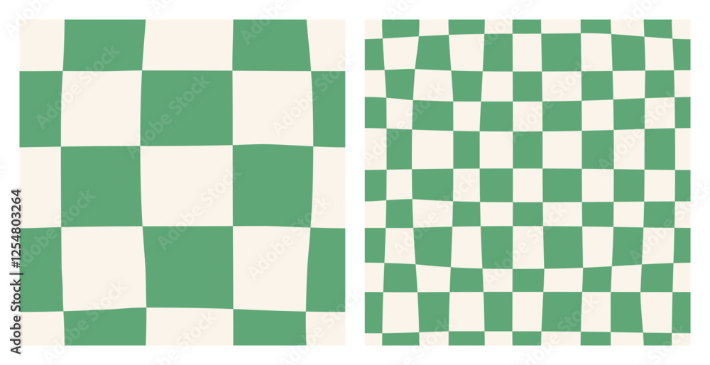 Wall mural seamless abstract monochrome set of large and small checkerboard pattern on a light background, gree