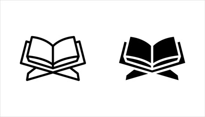 Holy Quran icon set, symbol template for graphic and web design vector illustration on white background