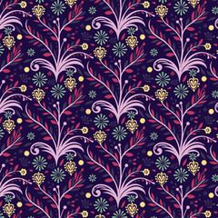 indian floral seamless pattern inspired by traditional art for wallpaper bedding and textiles