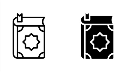 Holy Quran icon set, symbol template for graphic and web design vector illustration on white background