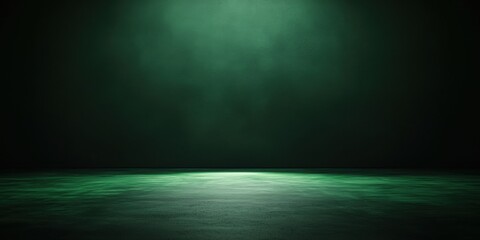 Obraz premium Creative inspiration green lighting effects in a dark studio stage